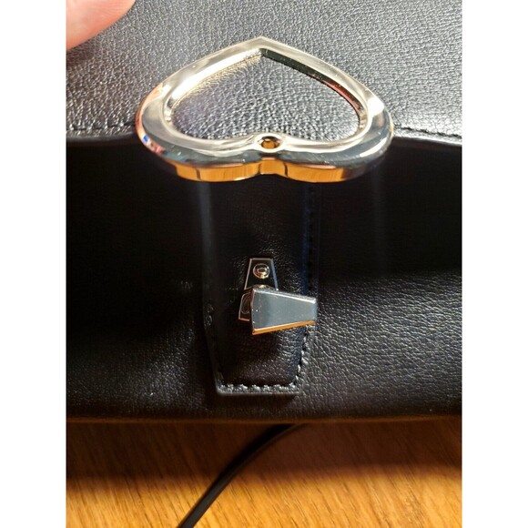 Kate Spade Grain Leather Robyn Small Flap Chain Wallet Crossbody Strap Black NWT - Picture 11 of 11